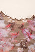 Fitted Sheer Mesh Floral Print Long Sleeve Top