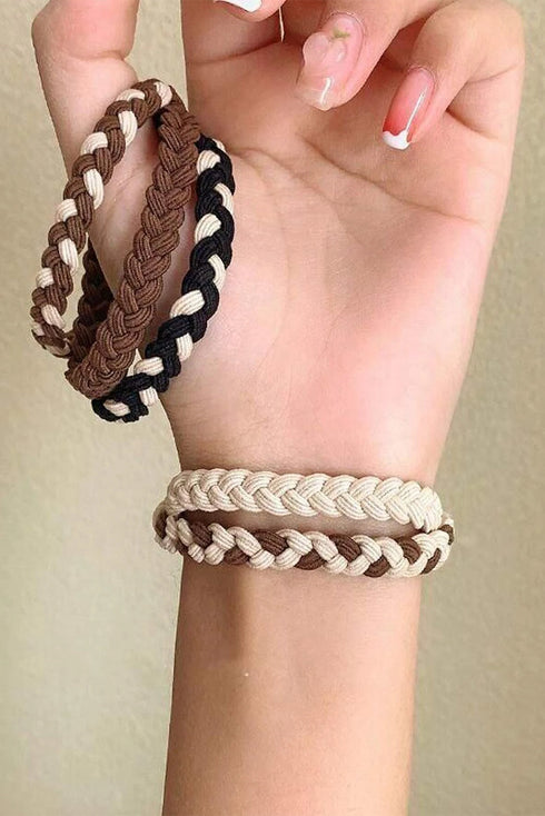Five Piece Braided Smile Face Decor Hair Ties