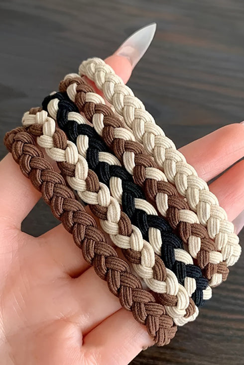 Five Piece Braided Smile Face Decor Hair Ties