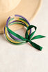 Five Piece Glitter Jelly Bow Ribbon Bracelet Set