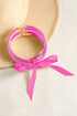 Five Piece Glitter Jelly Bow Ribbon Bracelet Set