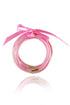 Five Piece Glitter Jelly Bow Ribbon Bracelet Set