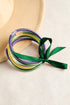 Five Piece Glitter Jelly Bow Ribbon Bracelet Set