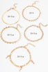 Five Piece Heart Charm Rhinestone Dangle Anklet Set