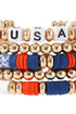Five Piece Polymer Clay Beaded Stretch Bracelet Set