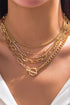 Five Piece Rhinestone Embellished Alloy Layering Necklace Set