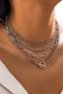 Five Piece Rhinestone Embellished Alloy Layering Necklace Set