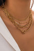 Five Piece Rhinestone Embellished Alloy Layering Necklace Set