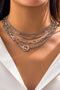 Five Piece Rhinestone Embellished Alloy Layering Necklace Set