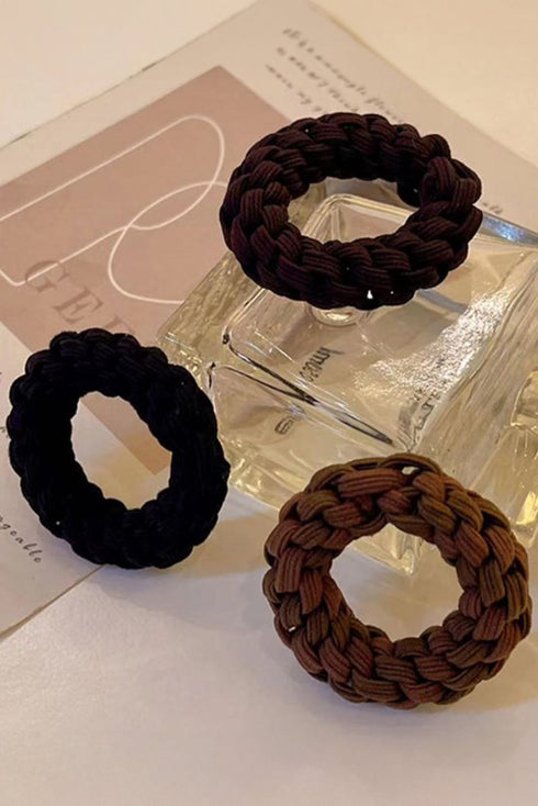 Five Piece Thick Braided Elastic Hair Tie Set