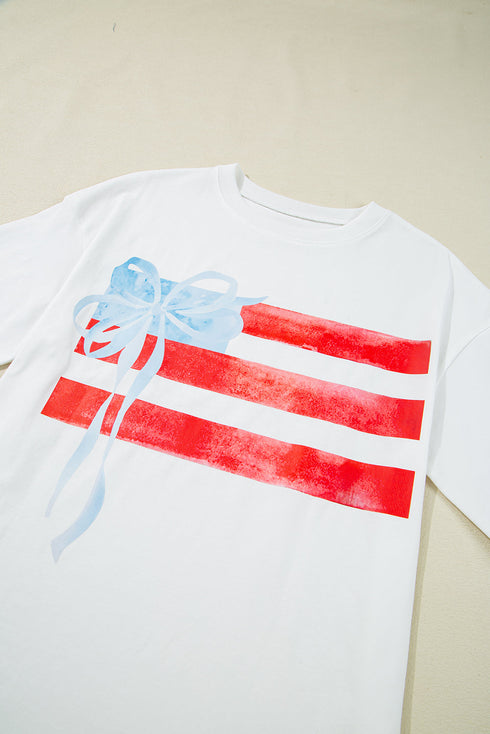 Flag Bow Graphic Crewneck Tee