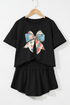 Flag Inspired Bow Print Relaxed Tee Skort Graphic Set