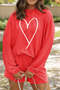 Flame Heart Graphic Corded Pullover And Shorts Set