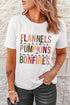 Flannels Pumpkins Bonfires Graphic Print Crewneck Tee