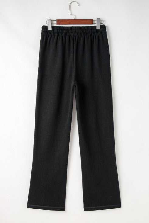 Fleece Lined Drawstring Waist Relaxed Fit Pants