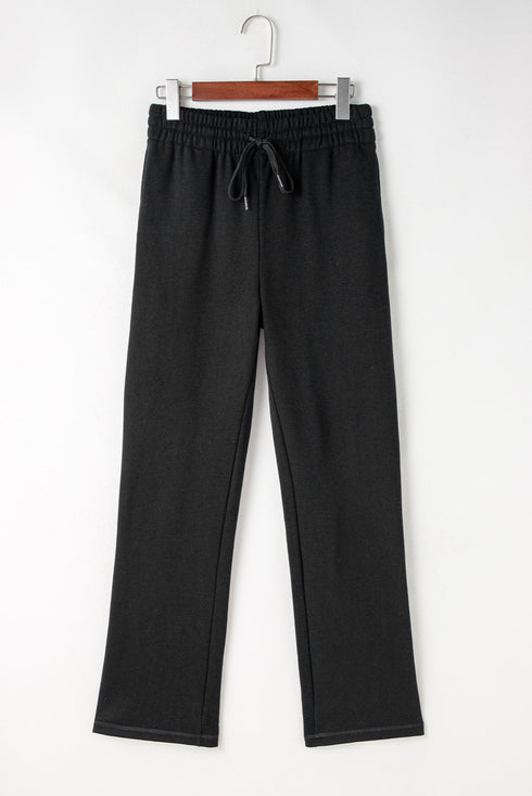 Fleece Lined Drawstring Waist Relaxed Fit Pants