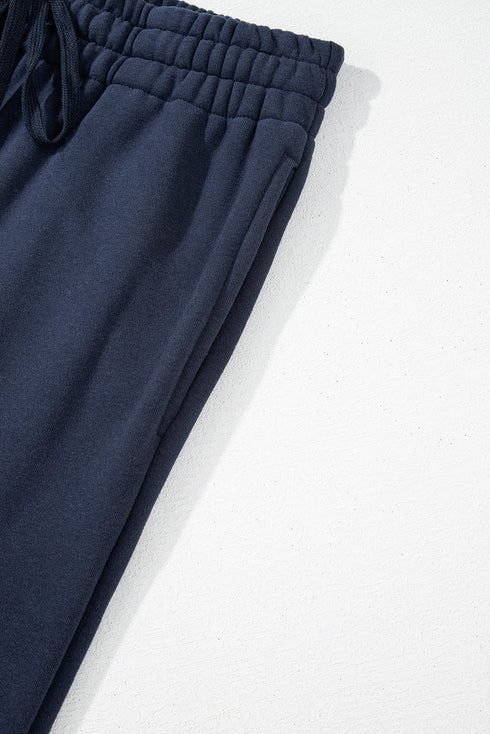 Fleece Lined Drawstring Waist Relaxed Fit Pants