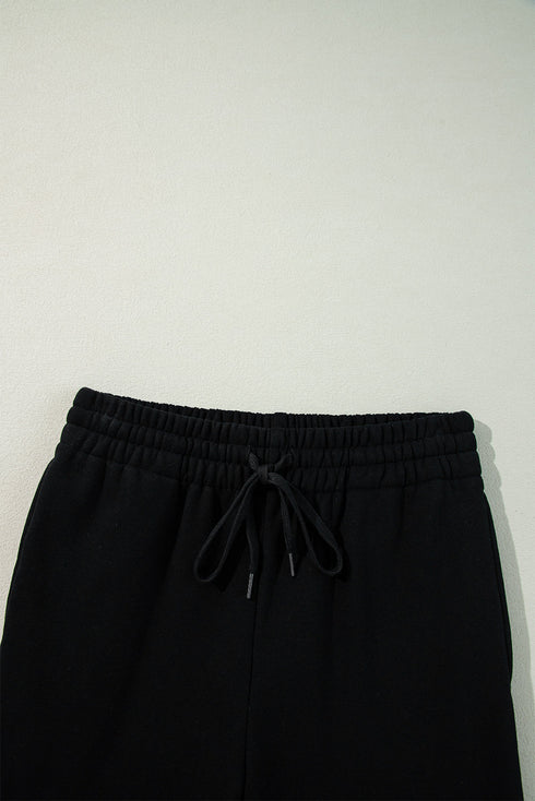 Fleece Lined Drawstring Waist Relaxed Fit Pants