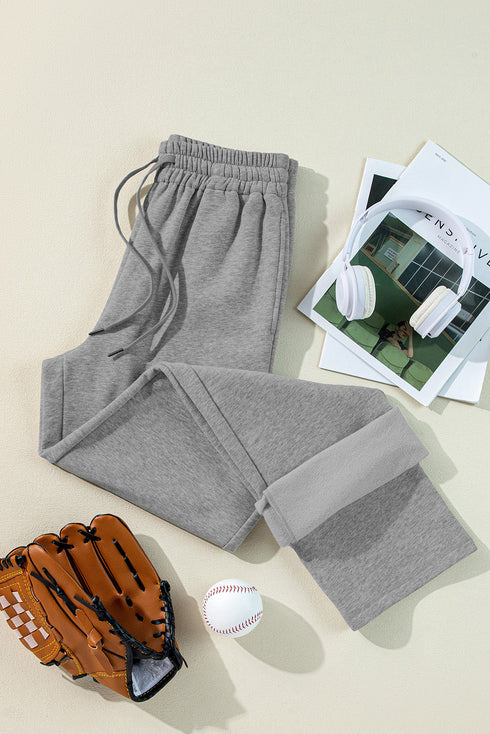 Fleece Lined Drawstring Waist Relaxed Fit Pants