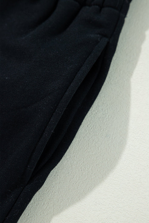 Fleece Lined Drawstring Waist Relaxed Fit Pants