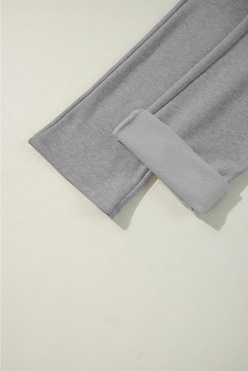 Fleece Lined Drawstring Waist Relaxed Fit Pants