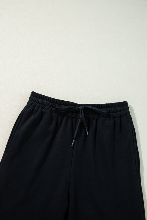 Fleece Lined Drawstring Waist Relaxed Fit Pants