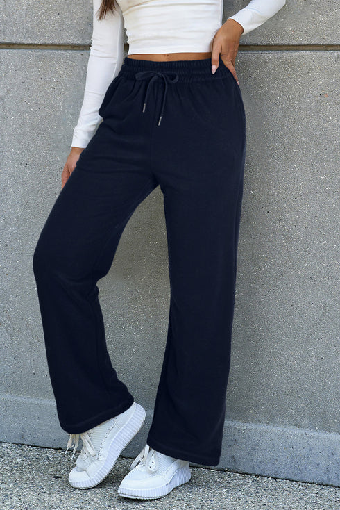 Fleece Lined Drawstring Waist Relaxed Fit Pants