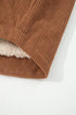 Fleece Lined Flap Pocket Button Down Corduroy Jacket
