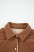 Fleece Lined Flap Pocket Button Down Corduroy Jacket