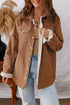 Fleece Lined Flap Pocket Button Down Corduroy Jacket