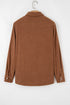 Fleece Lined Flap Pocket Button Down Corduroy Jacket