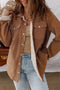 Fleece Lined Flap Pocket Button Down Corduroy Jacket