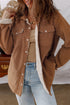 Fleece Lined Flap Pocket Button Down Corduroy Jacket