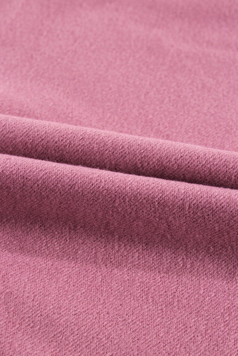 Fleece Lined Half Zipper Kangaroo Pockets Loose Hoodie