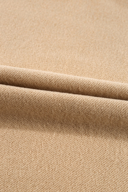 Fleece Lined Half Zipper Kangaroo Pockets Loose Hoodie