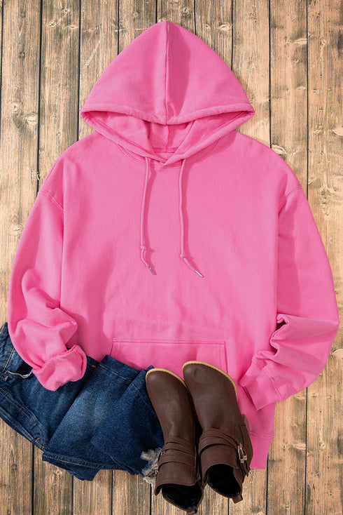Fleece Lined Kangaroo Pocket Drawstring Chunky Hoodie