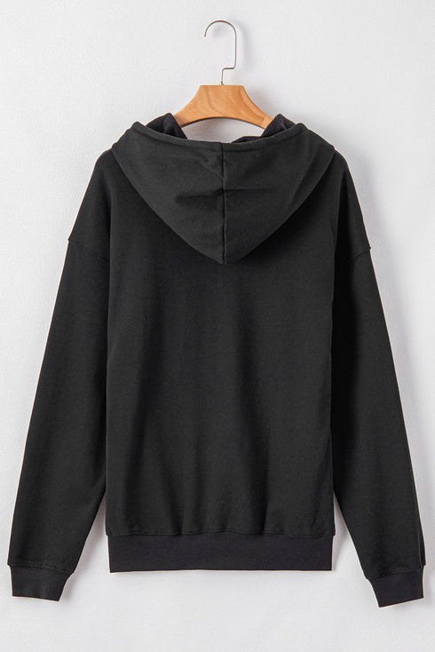 Fleece Lined Kangaroo Pocket Drawstring Chunky Hoodie