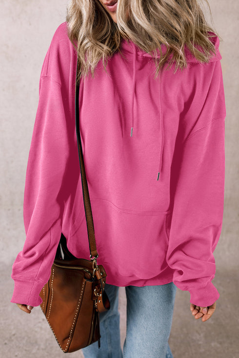 Fleece Lined Kangaroo Pocket Drawstring Chunky Hoodie