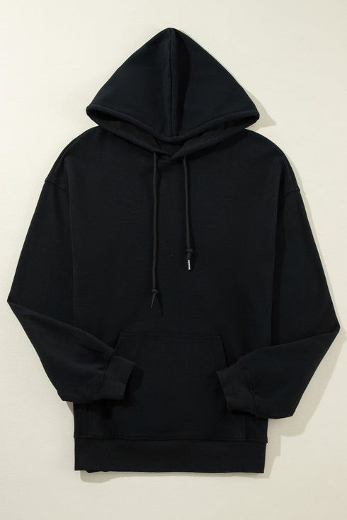 Fleece Lined Kangaroo Pocket Drawstring Chunky Hoodie
