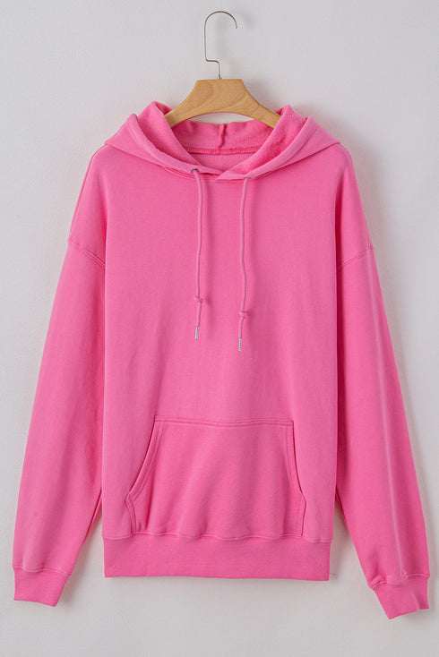 Fleece Lined Kangaroo Pocket Drawstring Chunky Hoodie