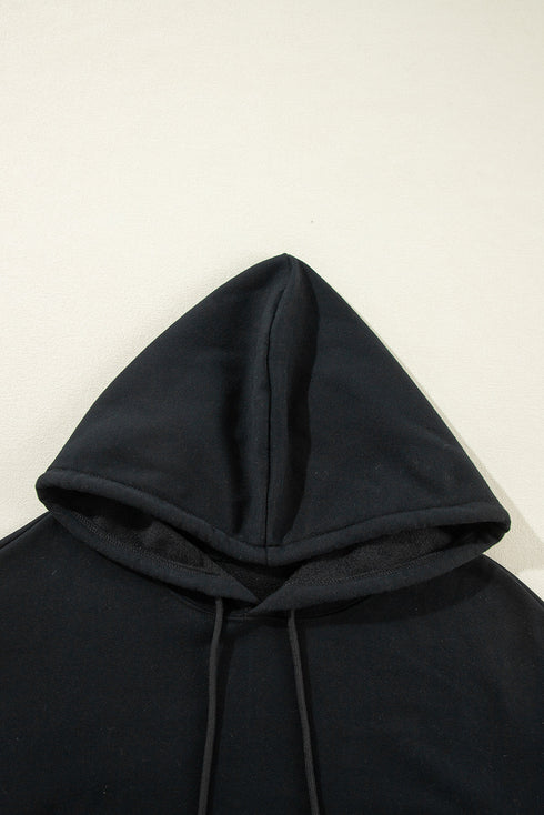 Fleece Lined Kangaroo Pocket Drawstring Chunky Hoodie