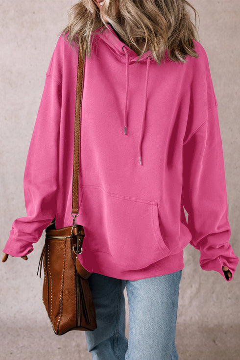 Fleece Lined Kangaroo Pocket Drawstring Chunky Hoodie