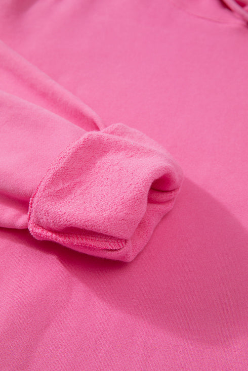 Fleece Lined Kangaroo Pocket Drawstring Chunky Hoodie