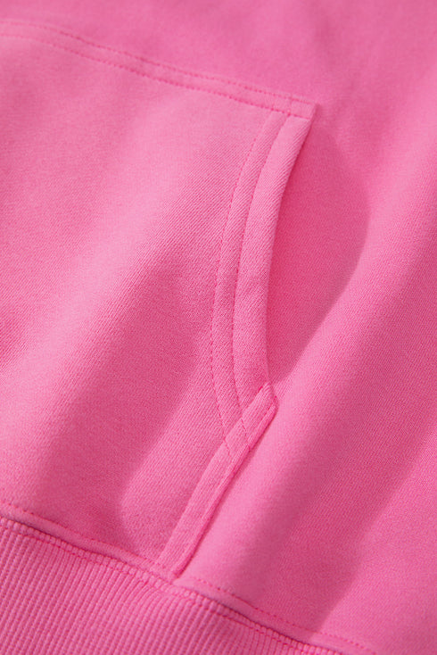 Fleece Lined Kangaroo Pocket Drawstring Chunky Hoodie