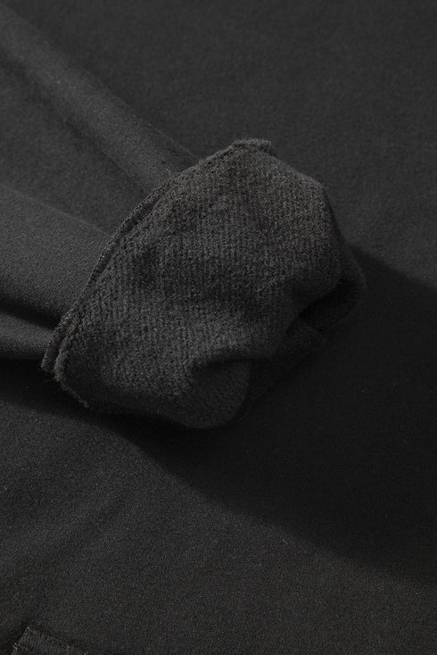 Fleece Lined Kangaroo Pocket Drawstring Chunky Hoodie