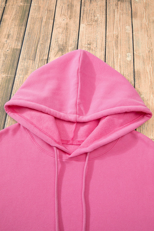 Fleece Lined Kangaroo Pocket Drawstring Chunky Hoodie