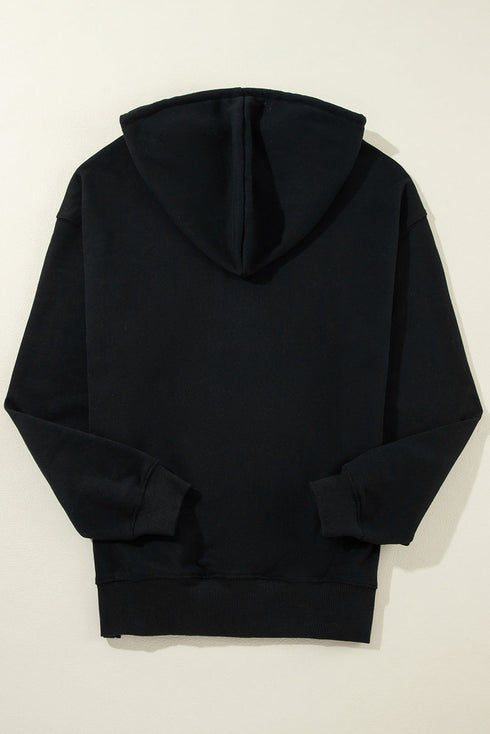 Fleece Lined Kangaroo Pocket Drawstring Chunky Hoodie