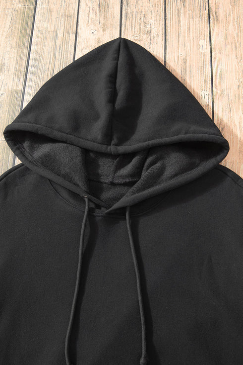 Fleece Lined Kangaroo Pocket Drawstring Chunky Hoodie