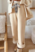 Fleece Lined Leopard Print Drawstring Elastic Waist Pants
