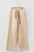 Fleece Lined Leopard Print Drawstring Elastic Waist Pants
